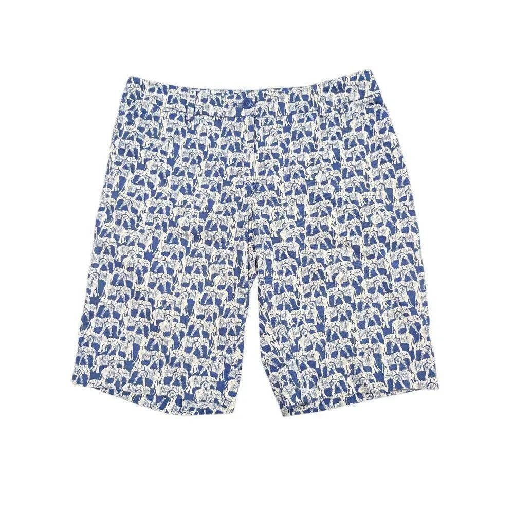Talbots The Perfect Bermuda Short Elephant Print Pockets Cotton Stretch Women's